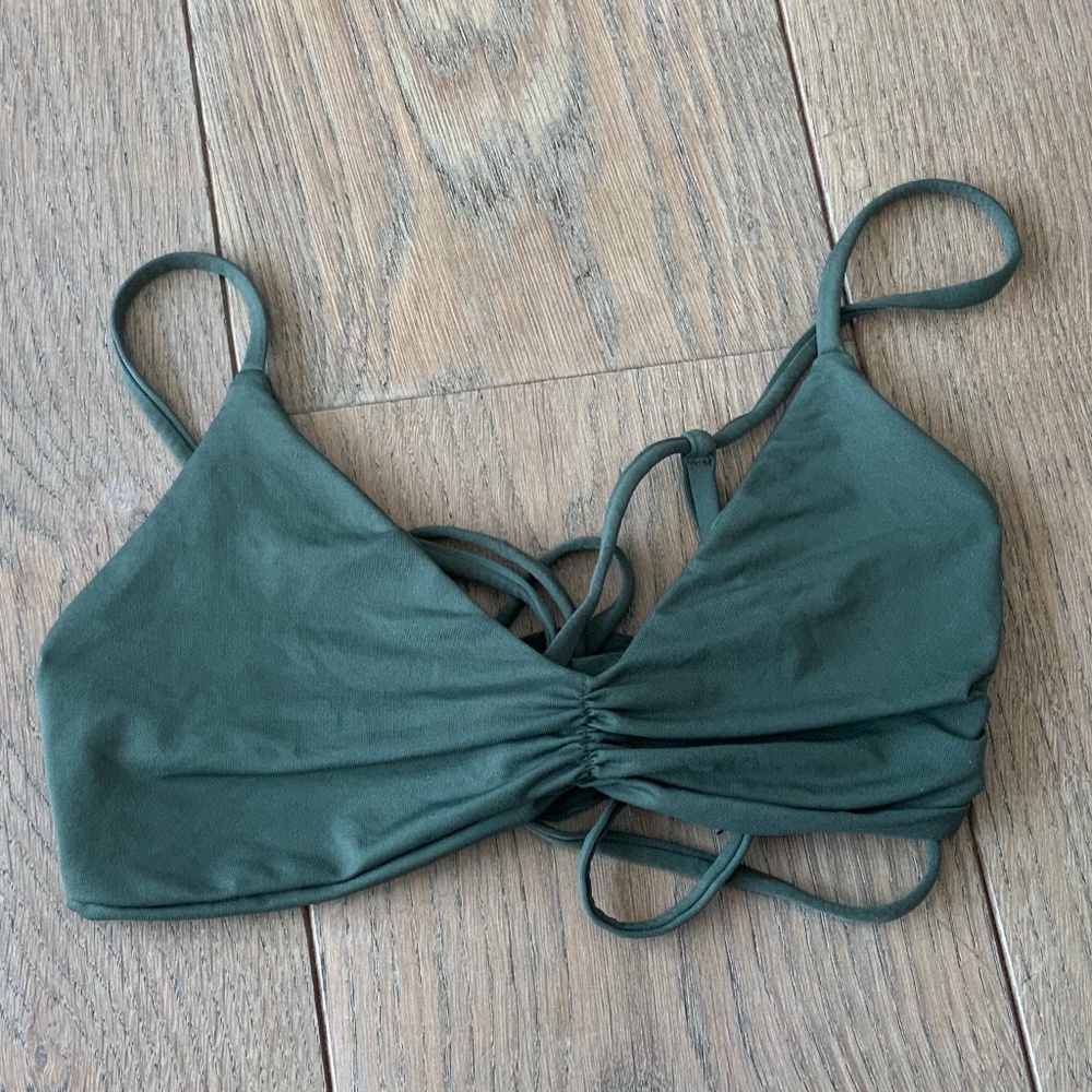 L*space bikini top in dark green